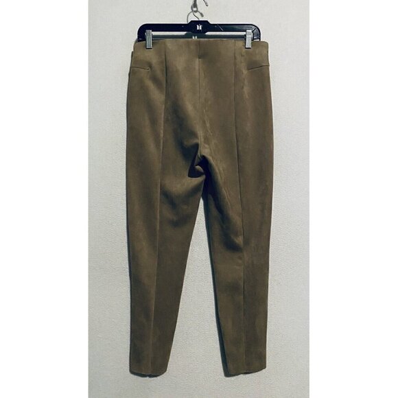 Zara Pants Womens XL Beige Tan Faux Suede Leggings High Rise Stretch Soft Boho - Picture 4 of 6